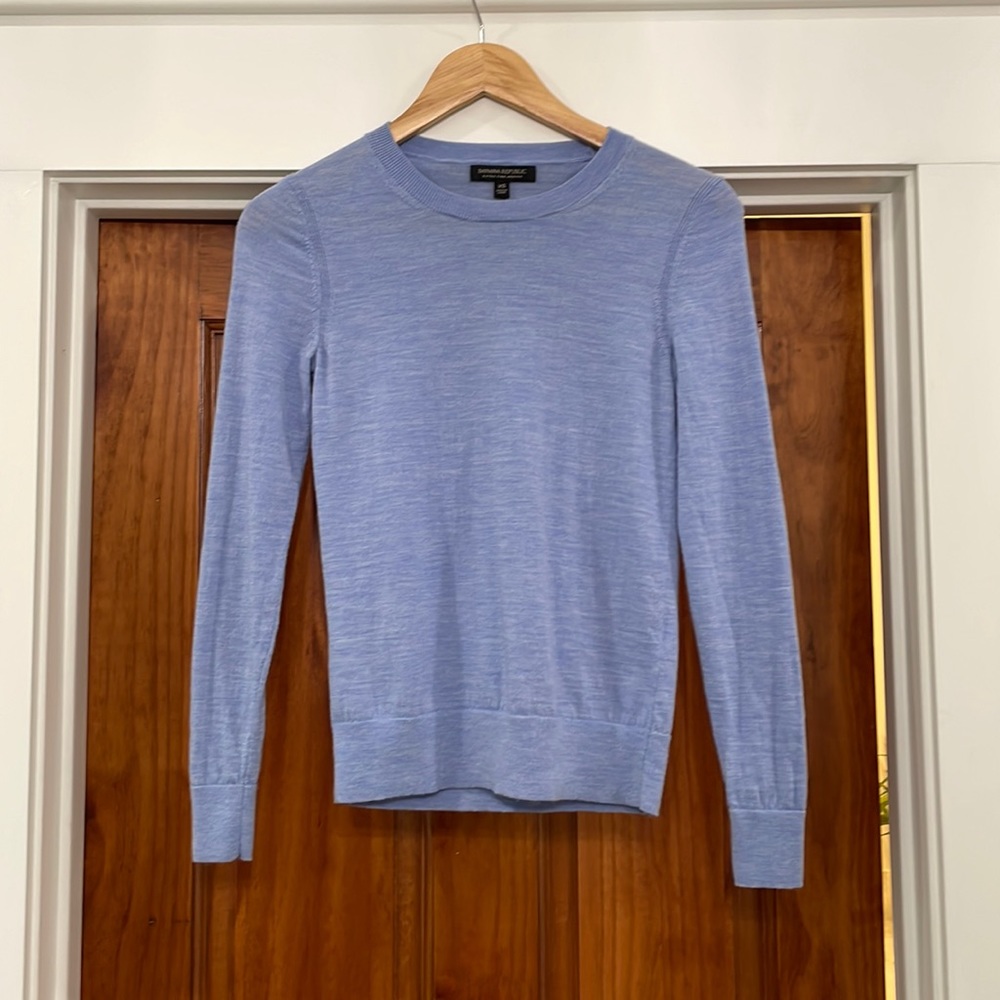 Banana Republic Blue Merino Teddy Sweater
